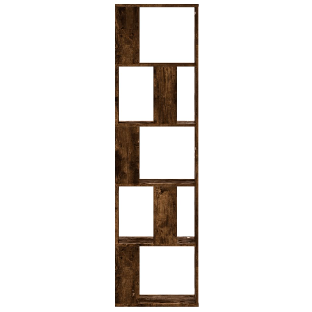 Bokhylle 5 Etasjer Røkt Eik 45X23,5X162,5 Cm Konstruert Tre