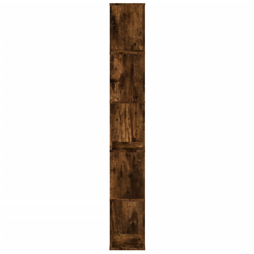Bokhylle 5 Etasjer Røkt Eik 45X23,5X162,5 Cm Konstruert Tre