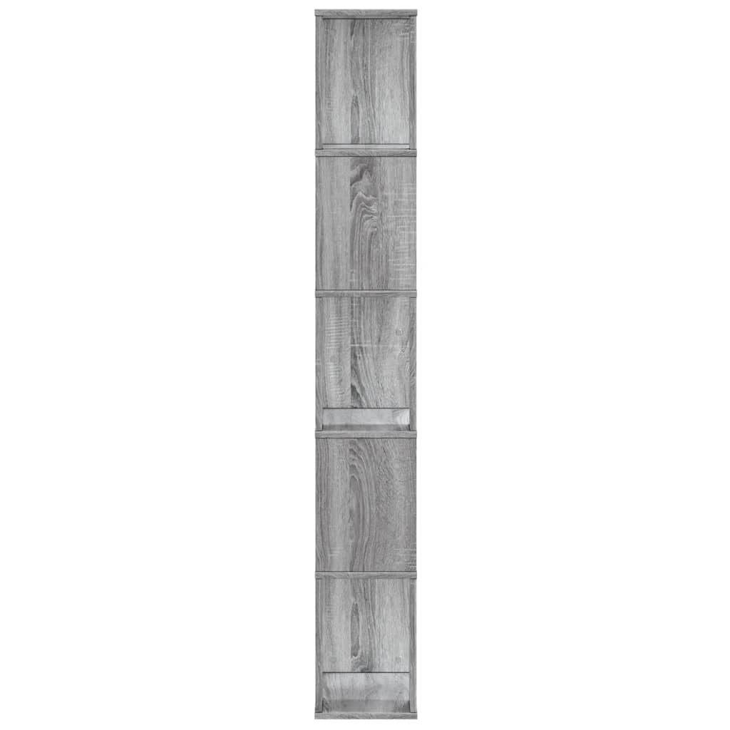 Bokhylle 5 Etasjer Grå Sonoma 45X23,5X162,5 Cm Konstruert Tre