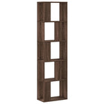 Bokhylle 5 Etasjer Brun Eik 45X23,5X162,5 Cm Konstruert Tre