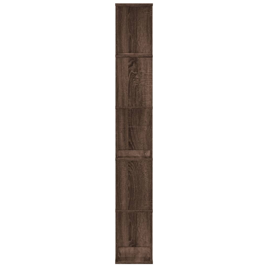 Bokhylle 5 Etasjer Brun Eik 45X23,5X162,5 Cm Konstruert Tre