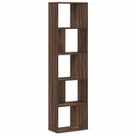 Bokhylle 5 Etasjer Brun Eik 45X23,5X162,5 Cm Konstruert Tre