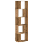 Bokhylle 5 Etasjer Artisan Eik 45X23,5X162,5 Cm Konstruert Tre