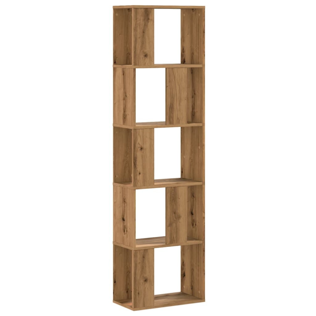 Bokhylle 5 Etasjer Artisan Eik 45X23,5X162,5 Cm Konstruert Tre