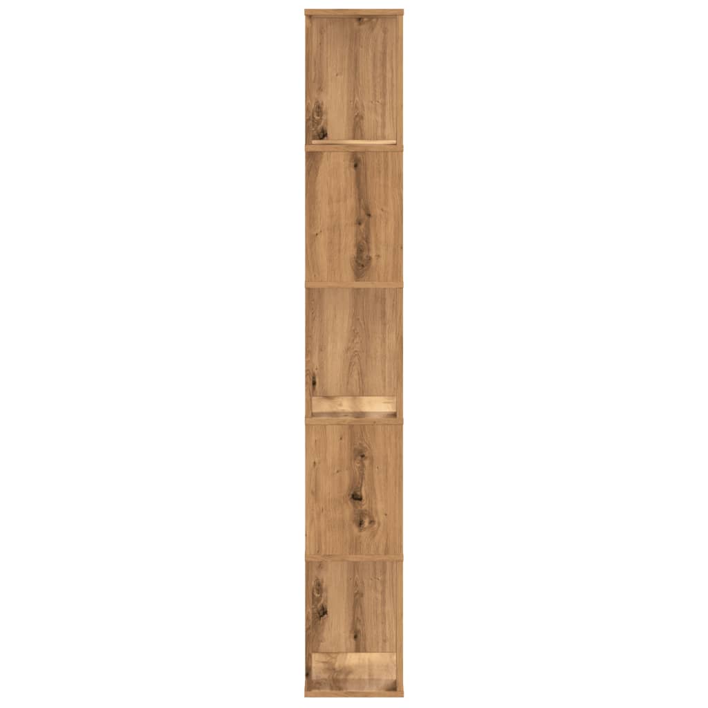 Bokhylle 5 Etasjer Artisan Eik 45X23,5X162,5 Cm Konstruert Tre