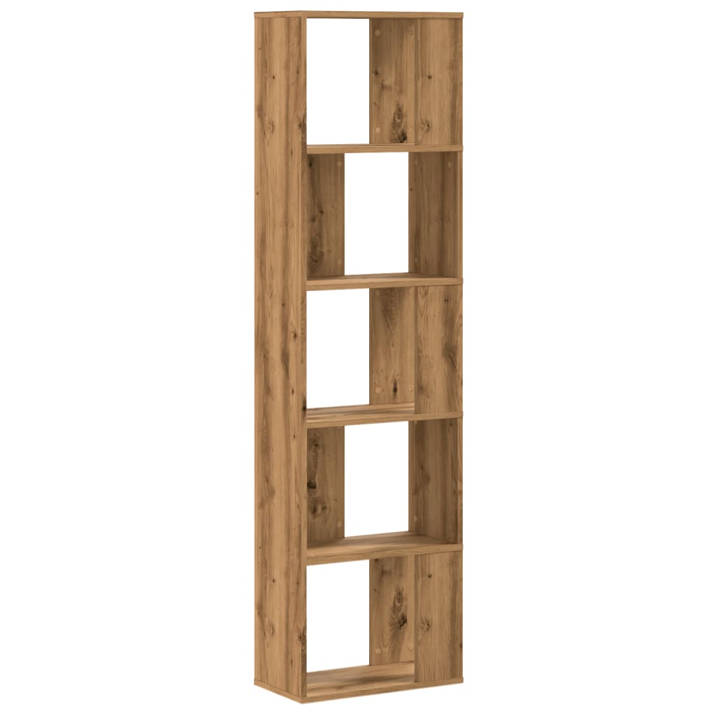 Bokhylle 5 Etasjer Artisan Eik 45X23,5X162,5 Cm Konstruert Tre