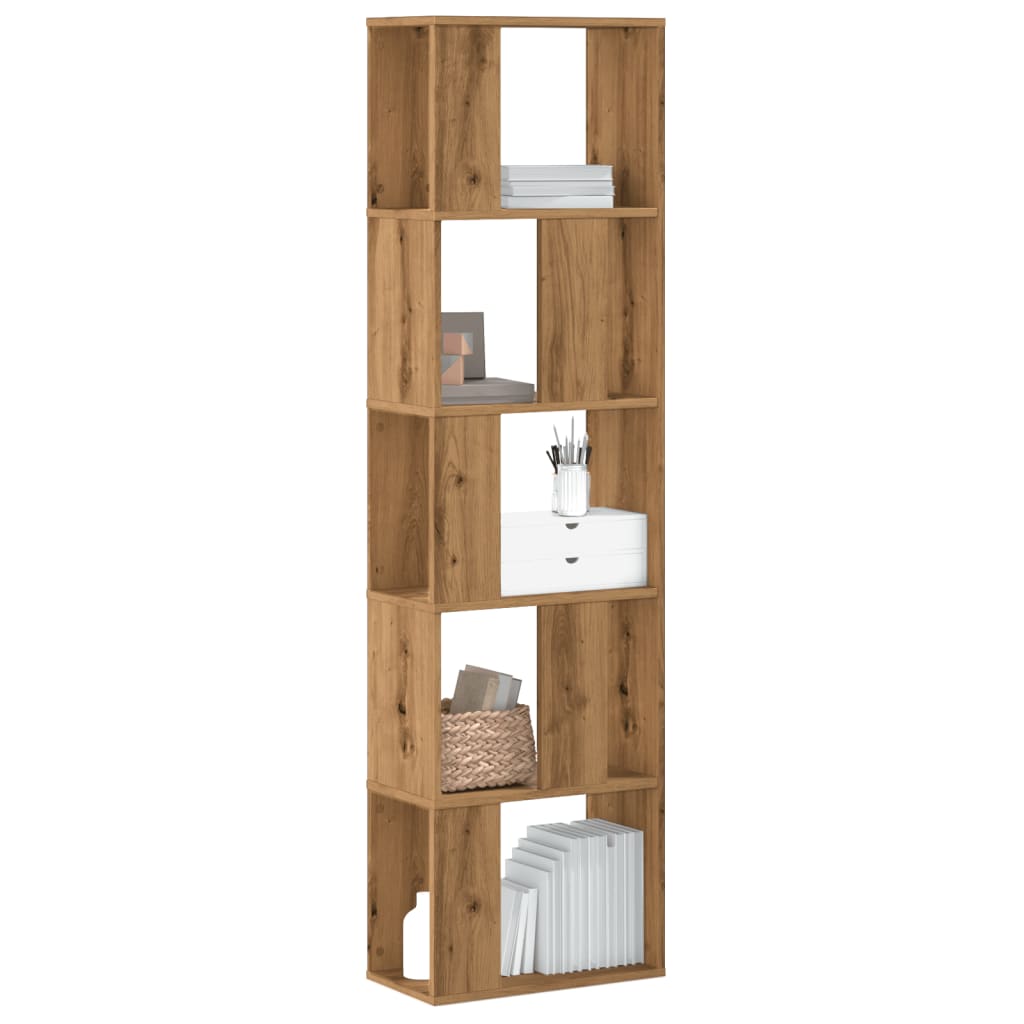 Bokhylle 5 Etasjer Artisan Eik 45X23,5X162,5 Cm Konstruert Tre