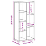Bokhylle Sonoma Eik 50X25X105 Cm Konstruert Tre