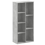 Bokhylle Betonggrå 50X25X105 Cm Konstruert Tre