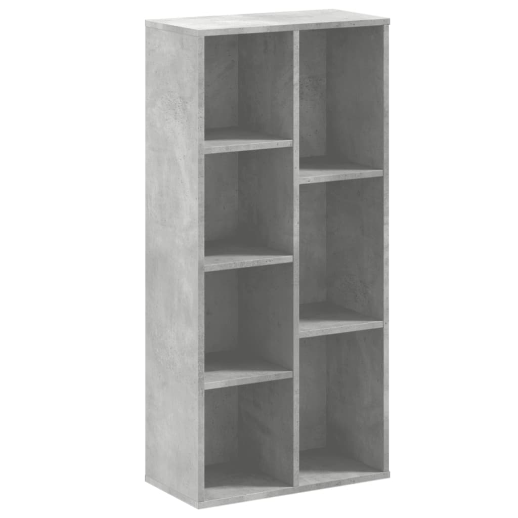 Bokhylle Betonggrå 50X25X105 Cm Konstruert Tre