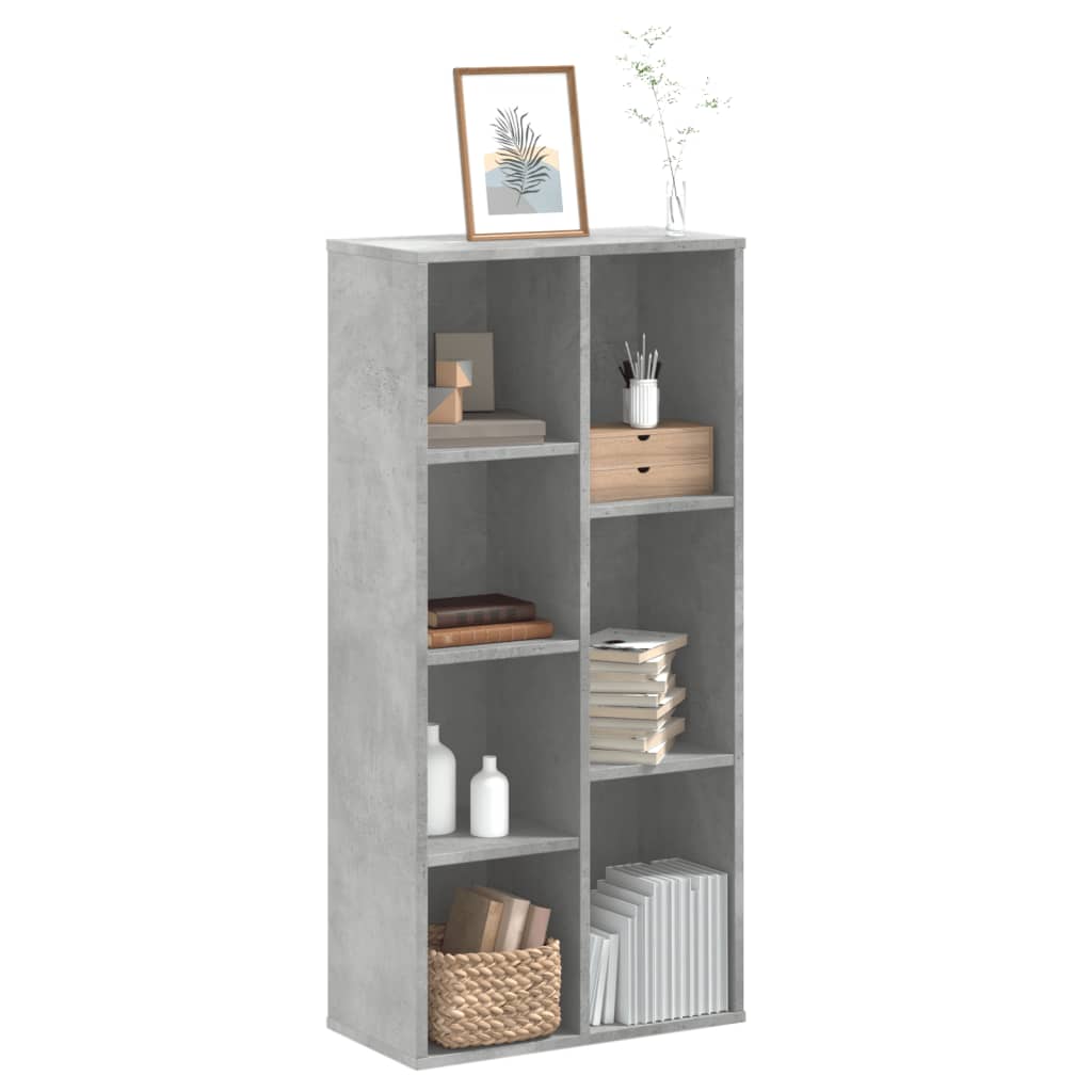 Bokhylle Betonggrå 50X25X105 Cm Konstruert Tre