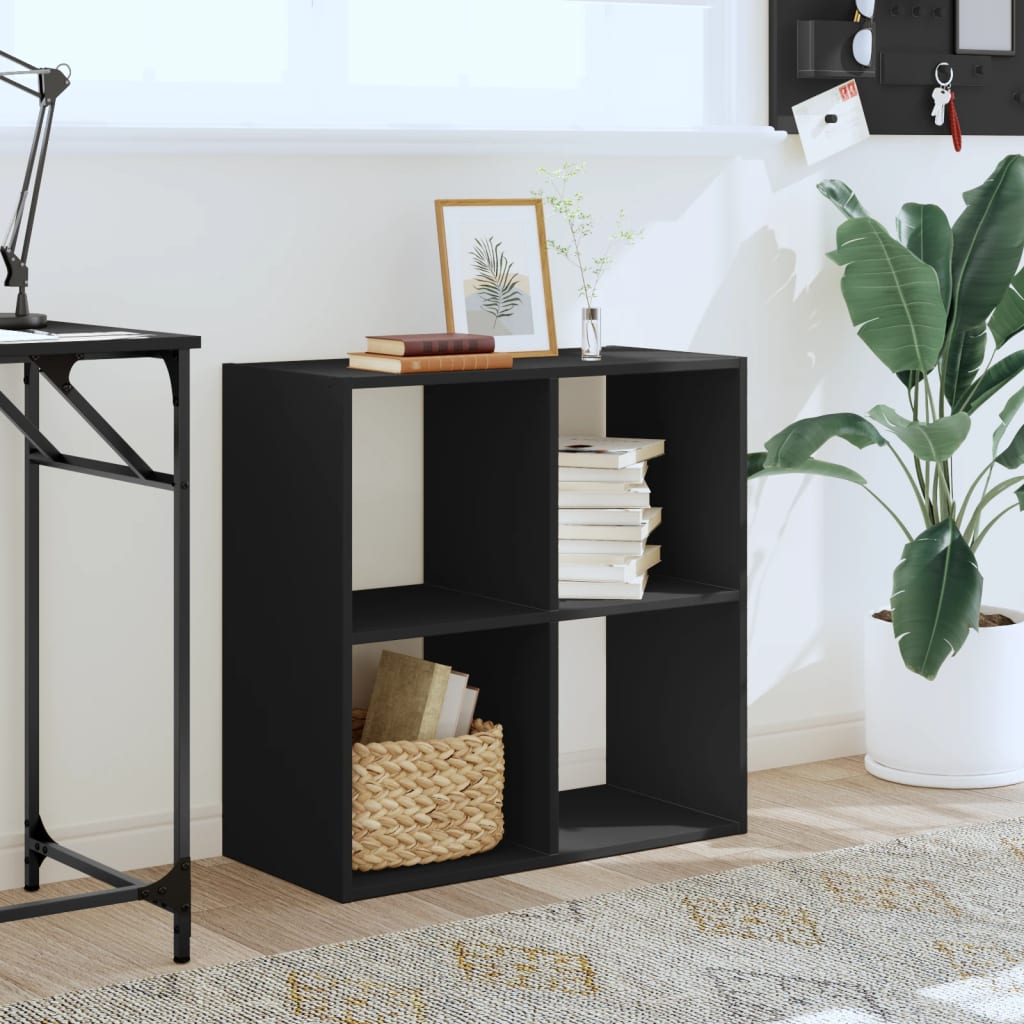 Bokhylle Svart 68,5X32X68,5 Cm Konstruert Tre