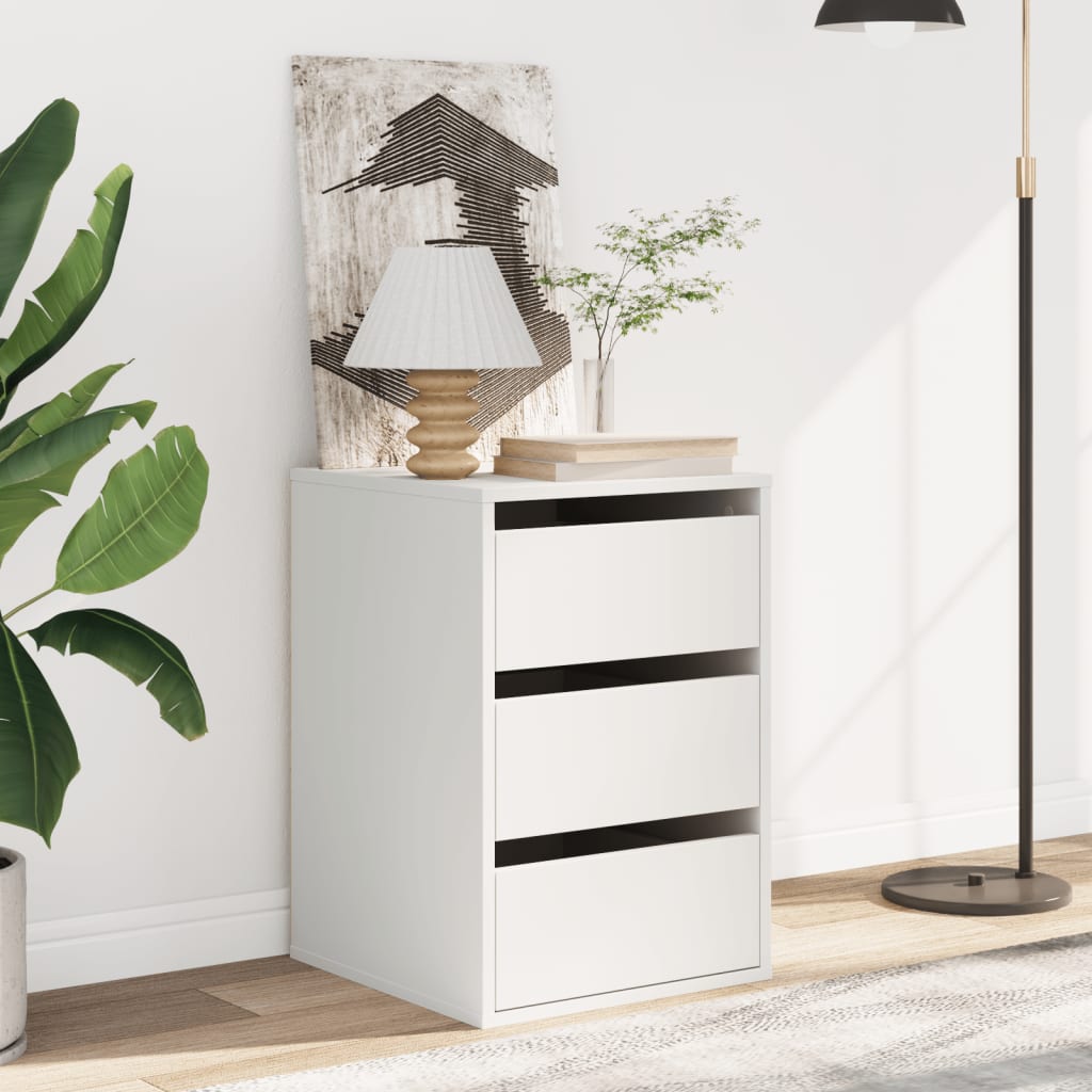 Kommode Hvit 40X41X58 Cm Konstruert Tre