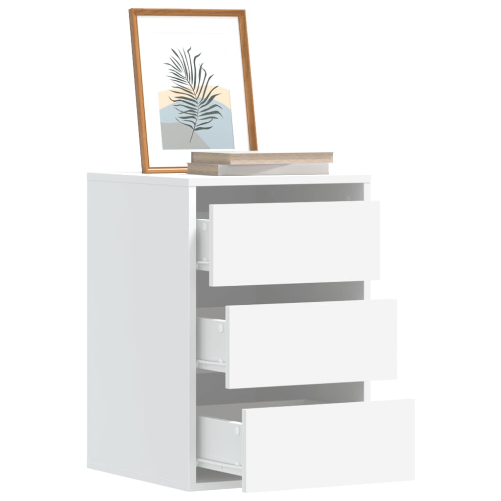 Kommode Hvit 40X41X58 Cm Konstruert Tre