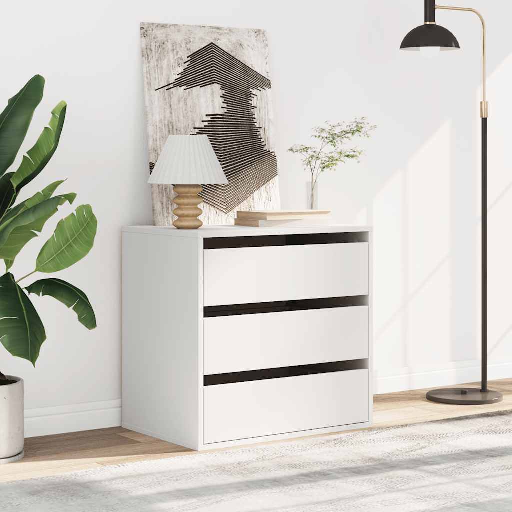 Kommode Hvit 60X41X58 Cm Konstruert Tre