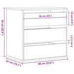 Kommode Hvit 60X41X58 Cm Konstruert Tre