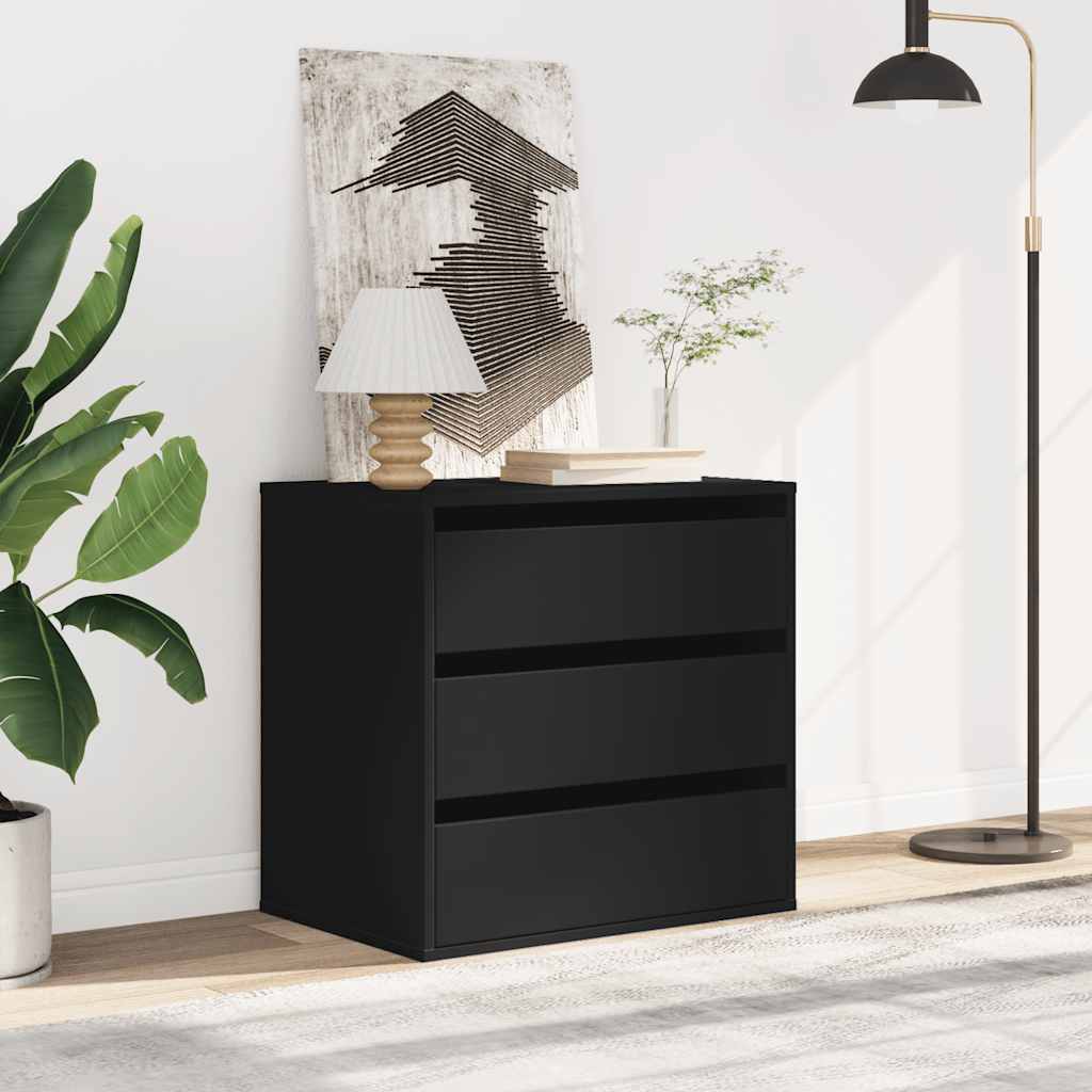 Kommode Svart 60X41X58 Cm Konstruert Tre