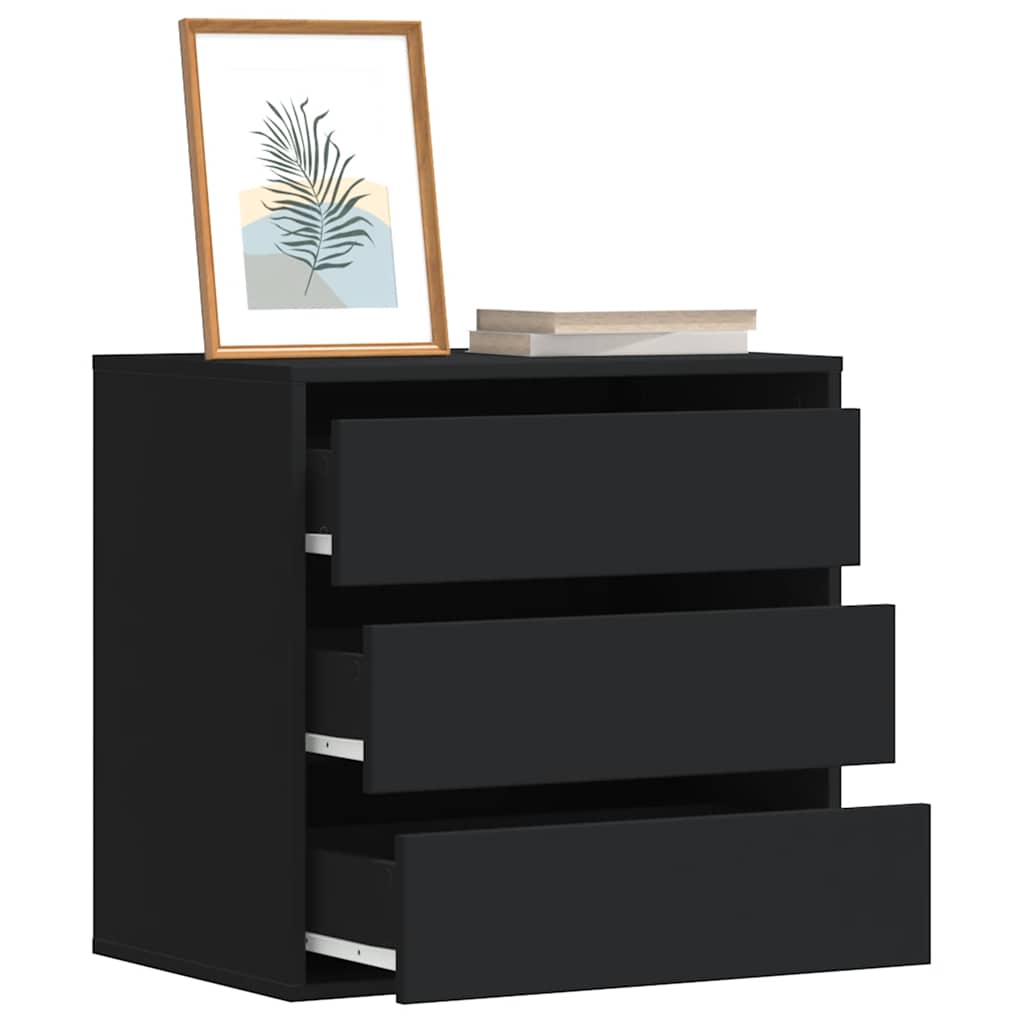 Kommode Svart 60X41X58 Cm Konstruert Tre