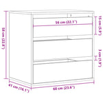Kommode Røkt Eik 60X41X58 Cm Konstruert Tre