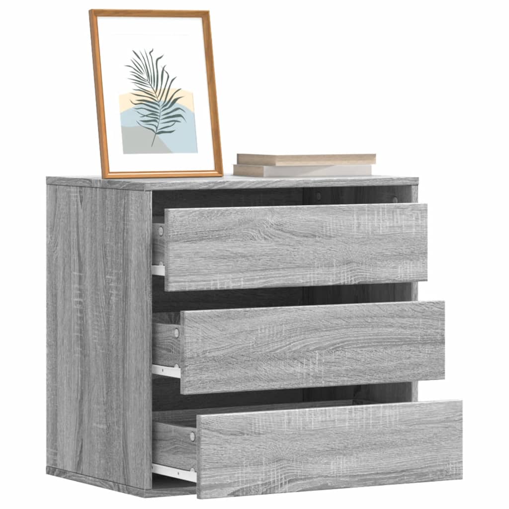 Kommode Grå Sonoma 60X41X58 Cm Konstruert Tre