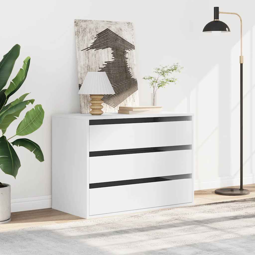 Kommode Hvit 80X41X58 Cm Konstruert Tre