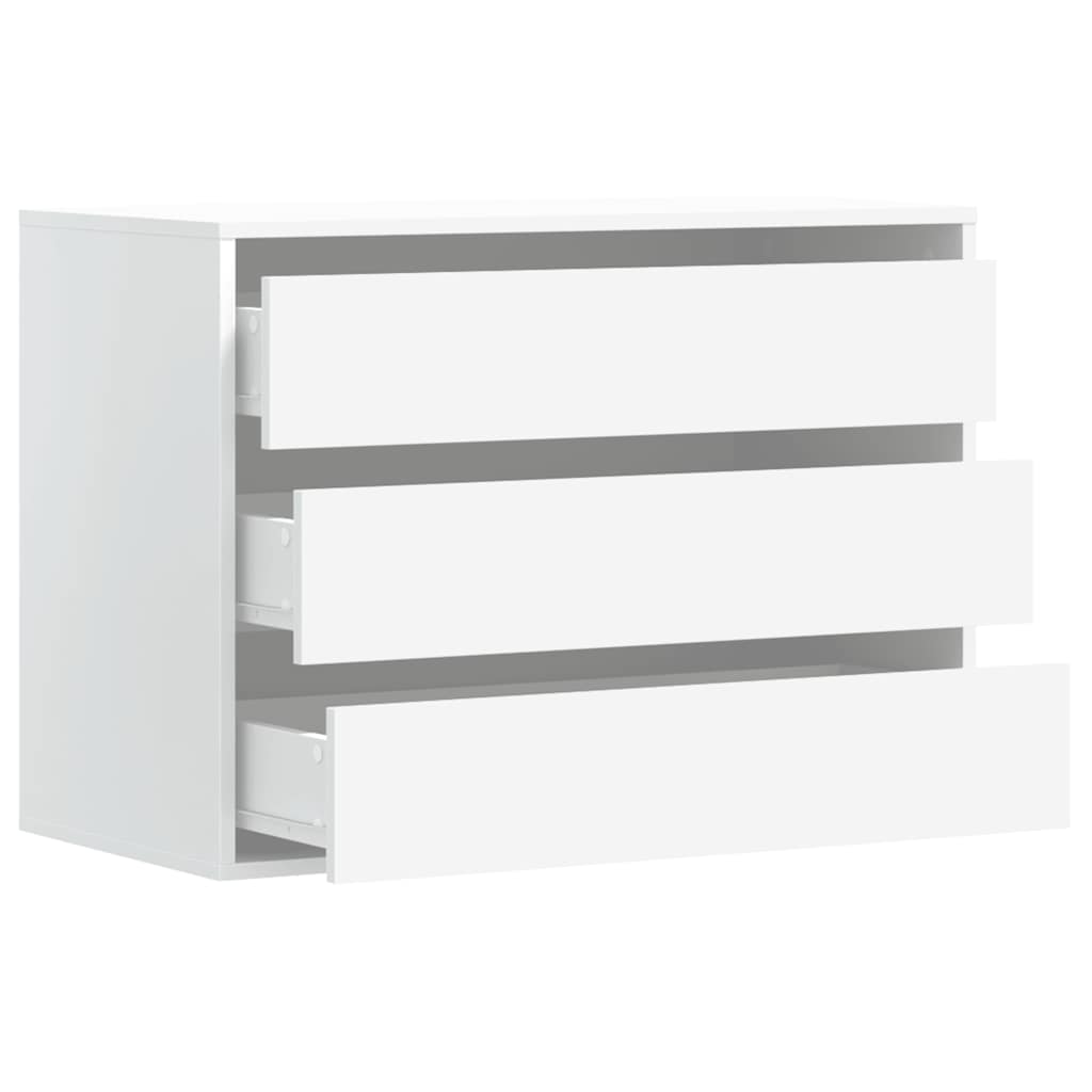 Kommode Hvit 80X41X58 Cm Konstruert Tre
