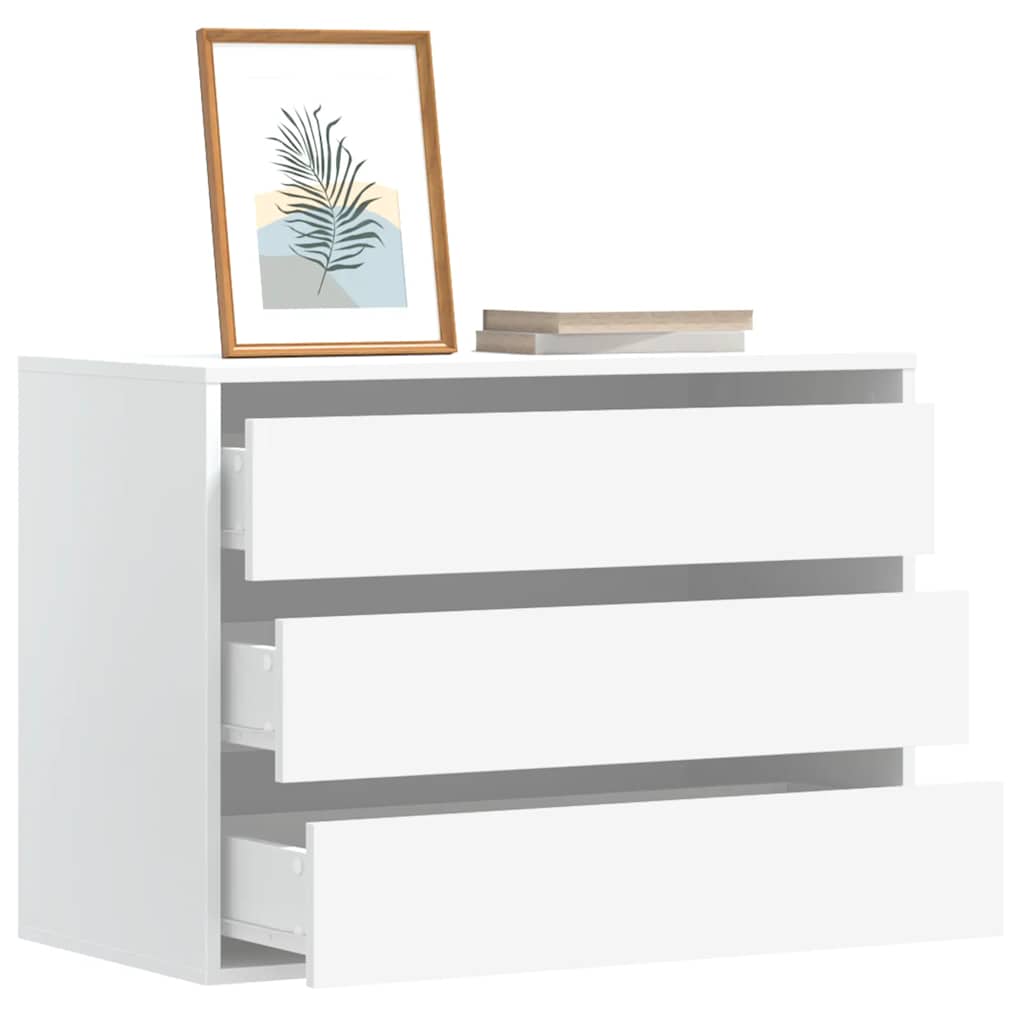 Kommode Hvit 80X41X58 Cm Konstruert Tre