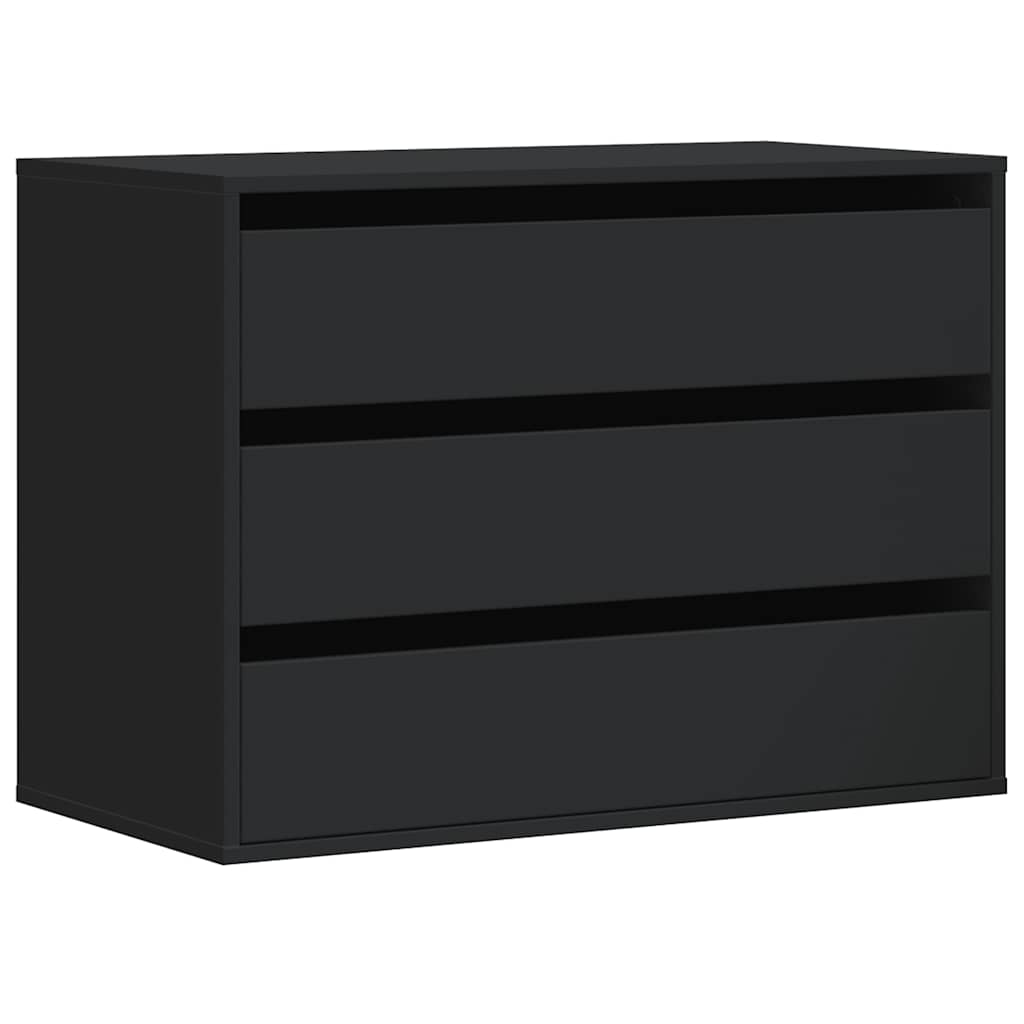 Kommode Svart 80X41X58 Cm Konstruert Tre
