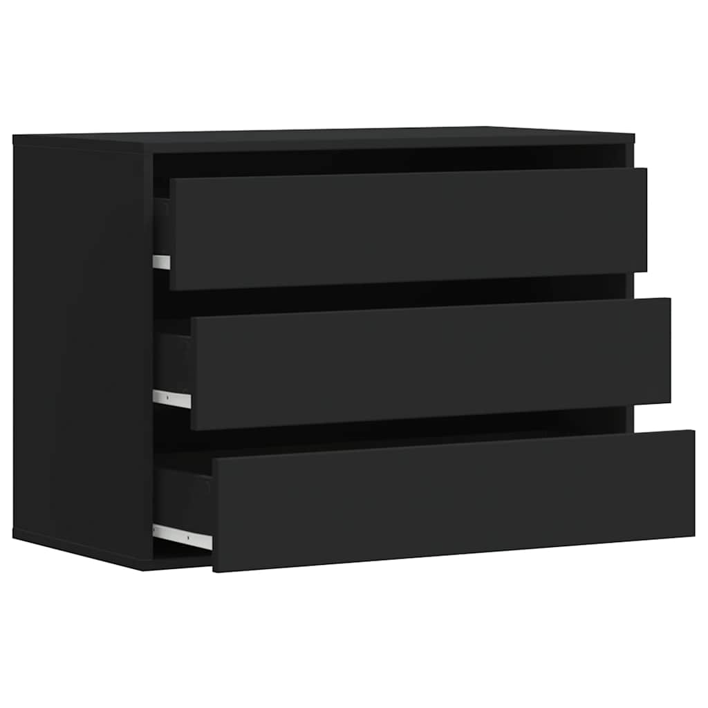 Kommode Svart 80X41X58 Cm Konstruert Tre