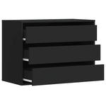 Kommode Svart 80X41X58 Cm Konstruert Tre