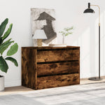 Kommode Røkt Eik 80X41X58 Cm Konstruert Tre