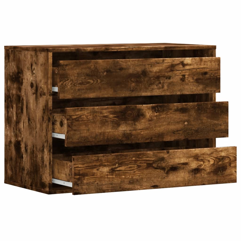 Kommode Røkt Eik 80X41X58 Cm Konstruert Tre