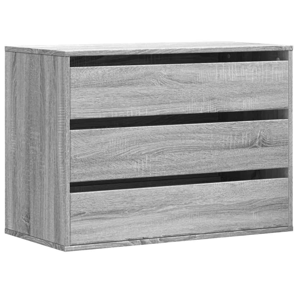 Kommode Grå Sonoma 80X41X58 Cm Konstruert Tre