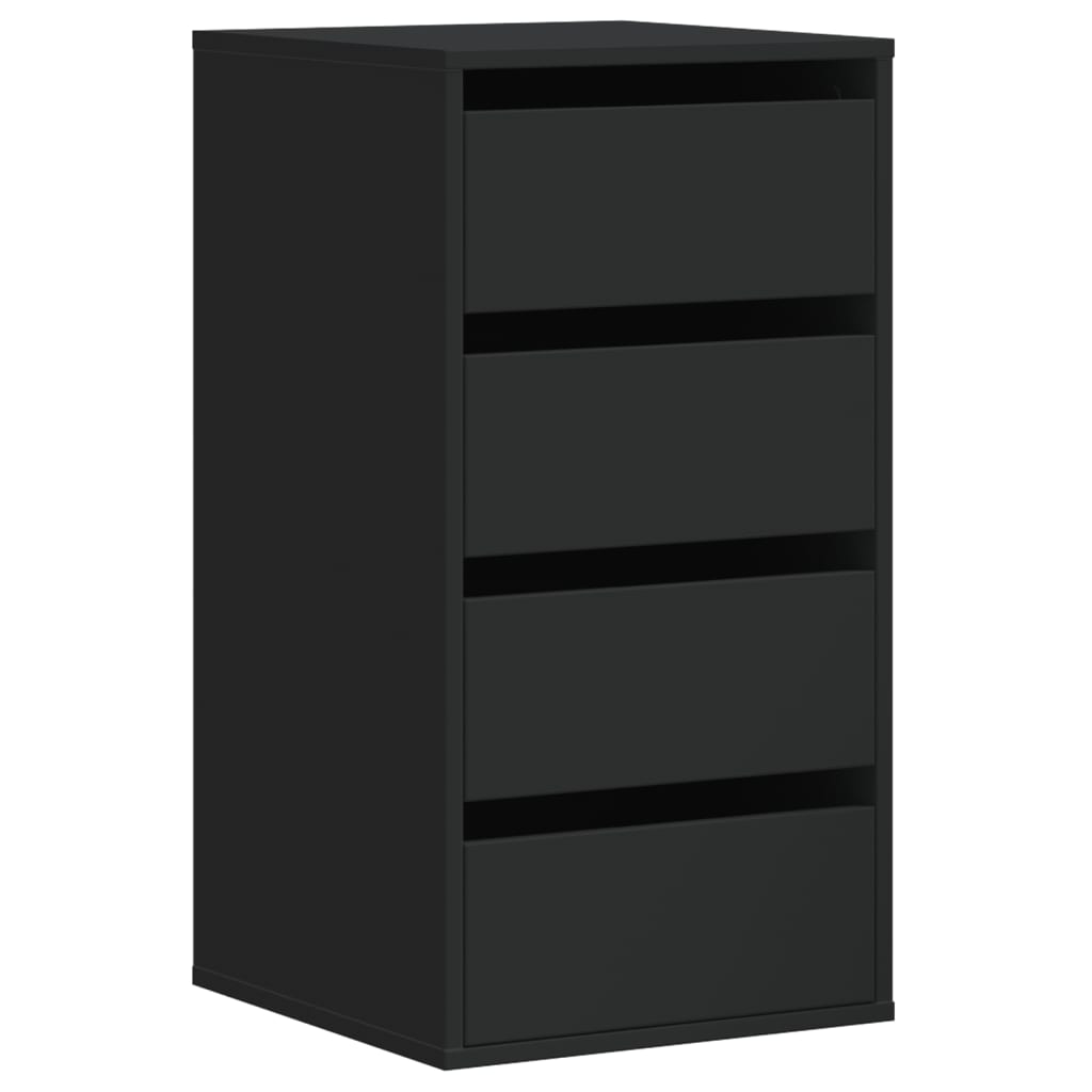 Kommode Svart 40X41X76 Cm Konstruert Tre