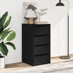 Kommode Svart 40X41X76 Cm Konstruert Tre