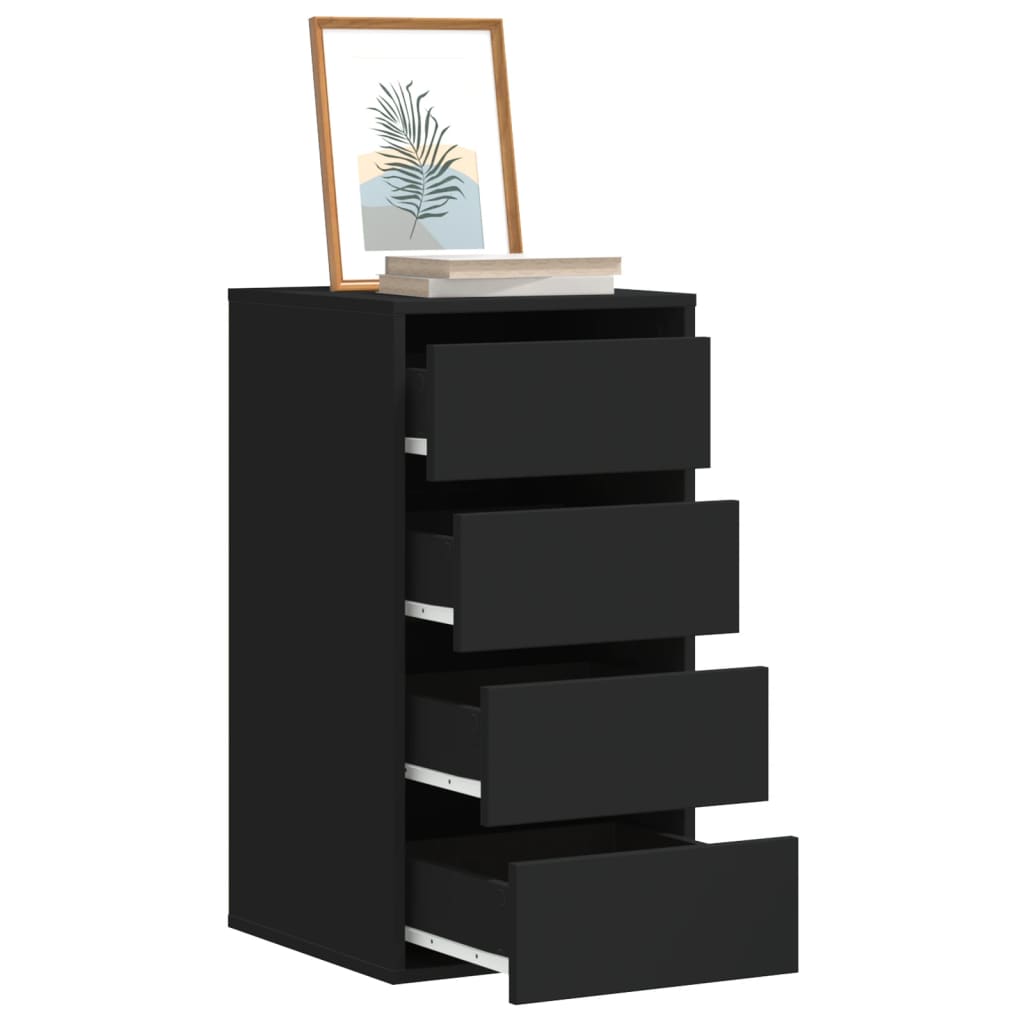 Kommode Svart 40X41X76 Cm Konstruert Tre