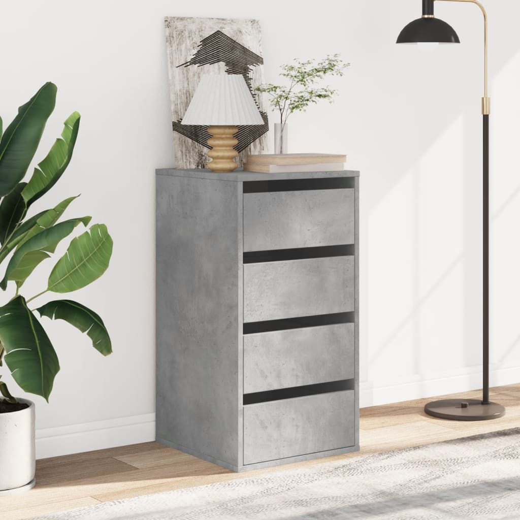 Kommode Betonggrå 40X41X76 Cm Konstruert Tre