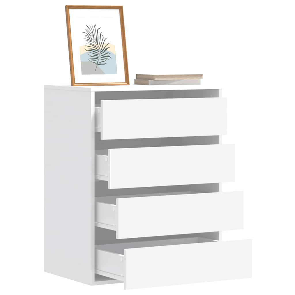 Kommode Hvit 60X41X76 Cm Konstruert Tre