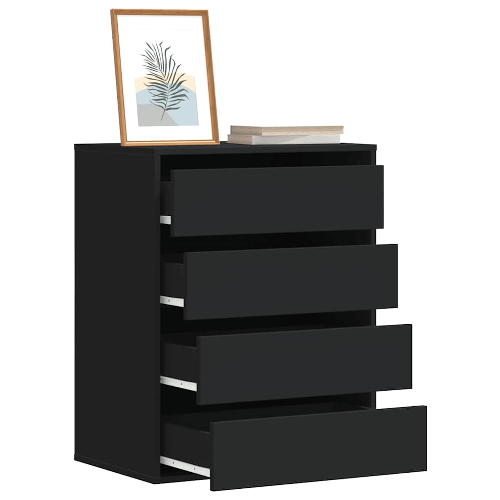 Kommode Svart 60X41X76 Cm Konstruert Tre