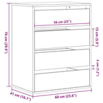 Kommode Betonggrå 60X41X76 Cm Konstruert Tre
