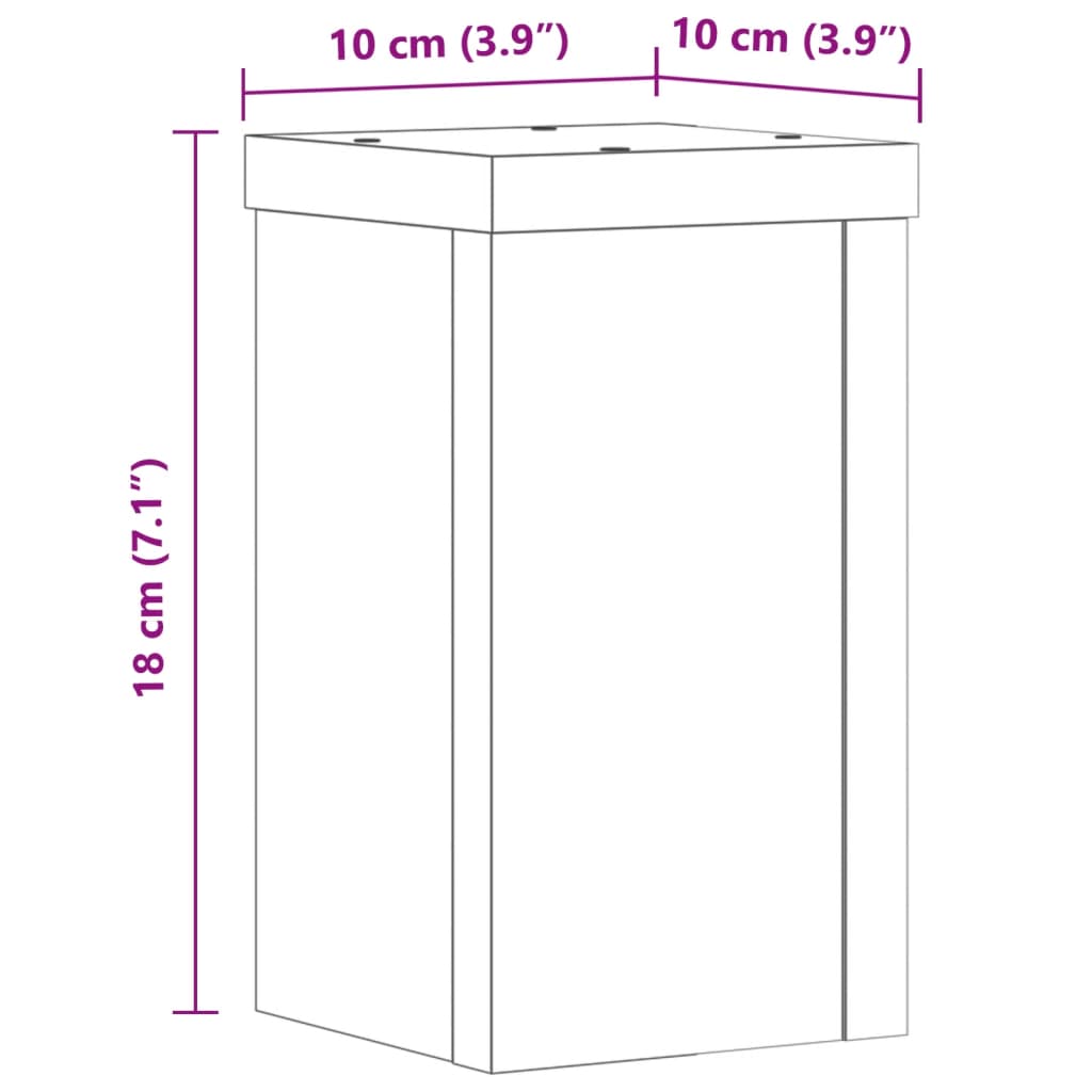 Plantestativer 2 Stk Artisan Eik 10X10X18 Cm Konstruert Tre