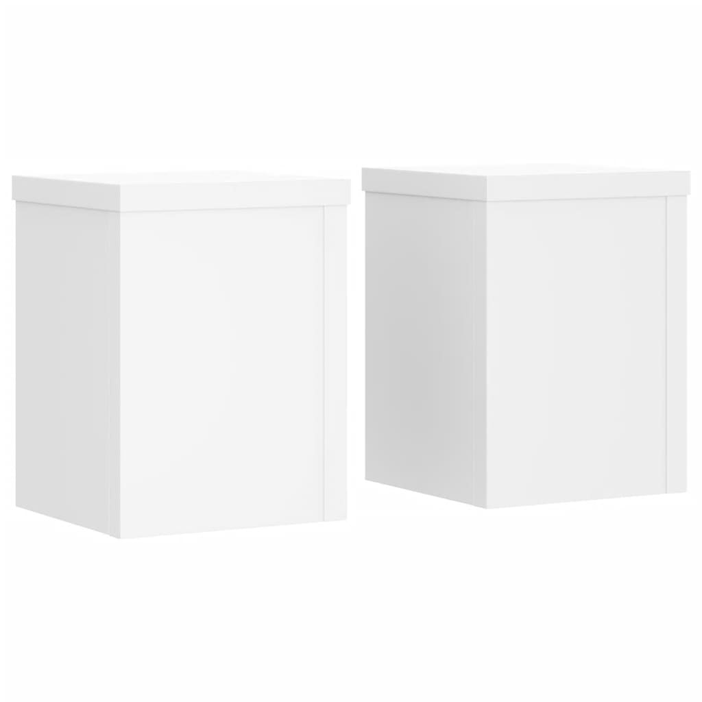 Plantestativer 2 Stk Hvit 15X15X20 Cm Konstruert Tre