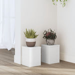 Plantestativer 2 Stk Hvit 15X15X20 Cm Konstruert Tre