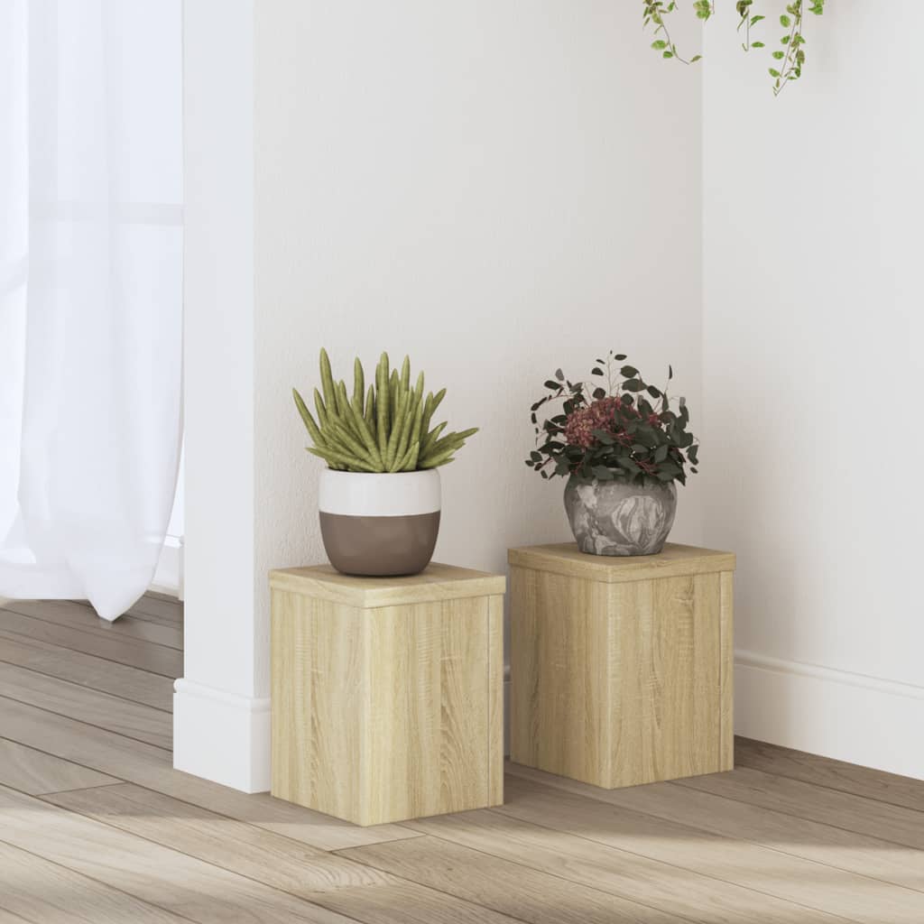 Plantestativer 2 Stk Sonoma Eik 15X15X20 Cm Konstruert Tre