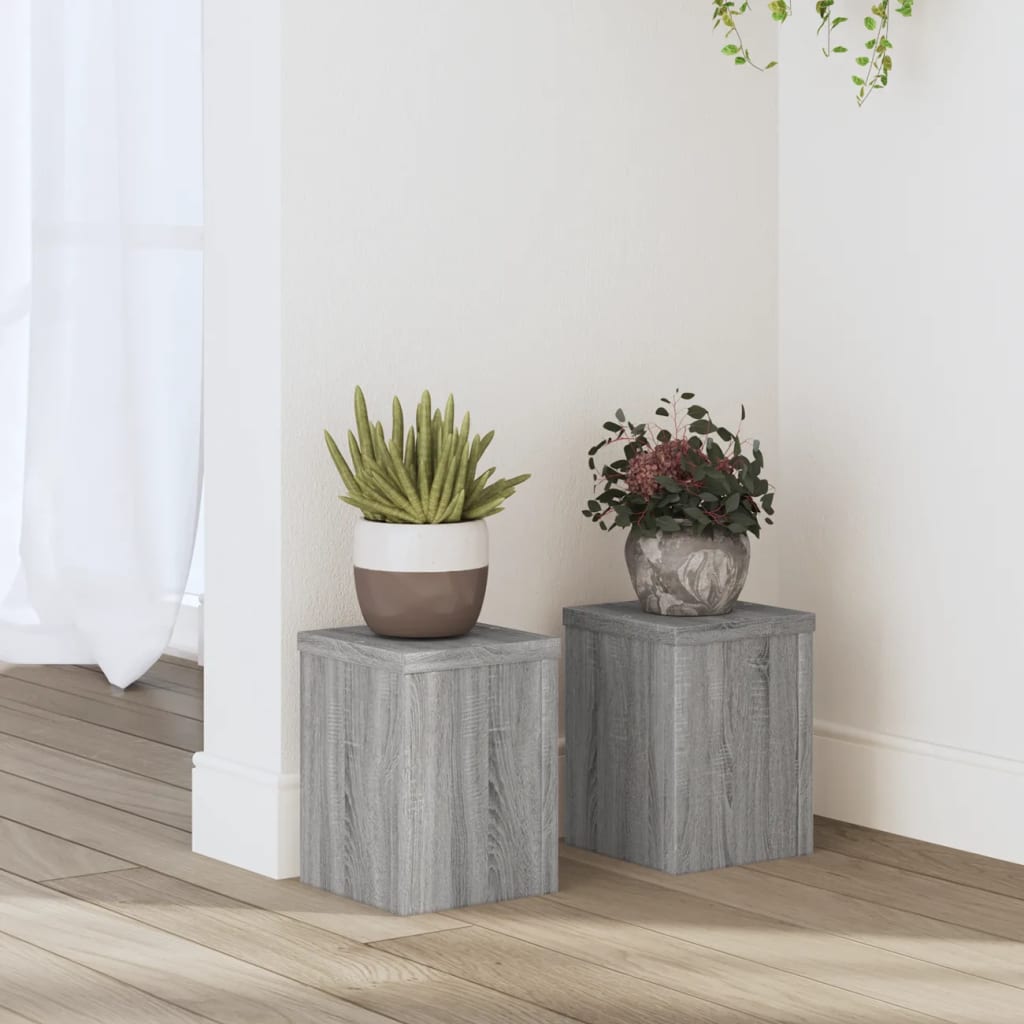 Plantestativer 2 Stk Grå Sonoma 15X15X20 Cm Konstruert Tre