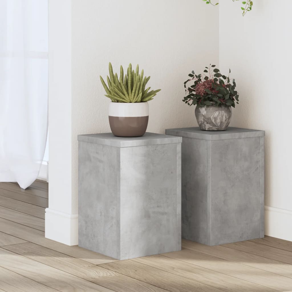 Plantestativer 2 Stk Betonggrå 20X20X30 Cm Konstruert Tre