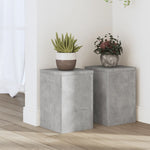 Plantestativer 2 Stk Betonggrå 20X20X30 Cm Konstruert Tre