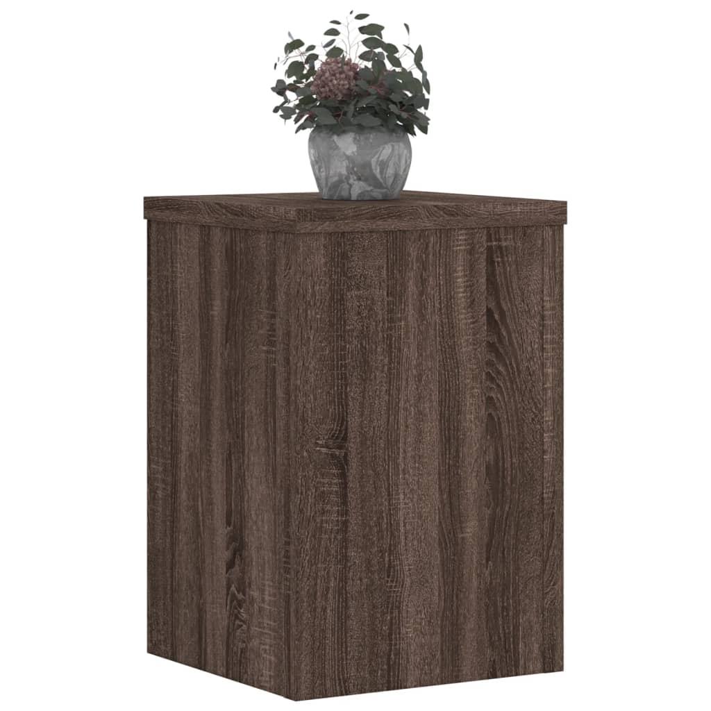 Plantestativer 2 Stk Brun Eik 20X20X30 Cm Konstruert Tre