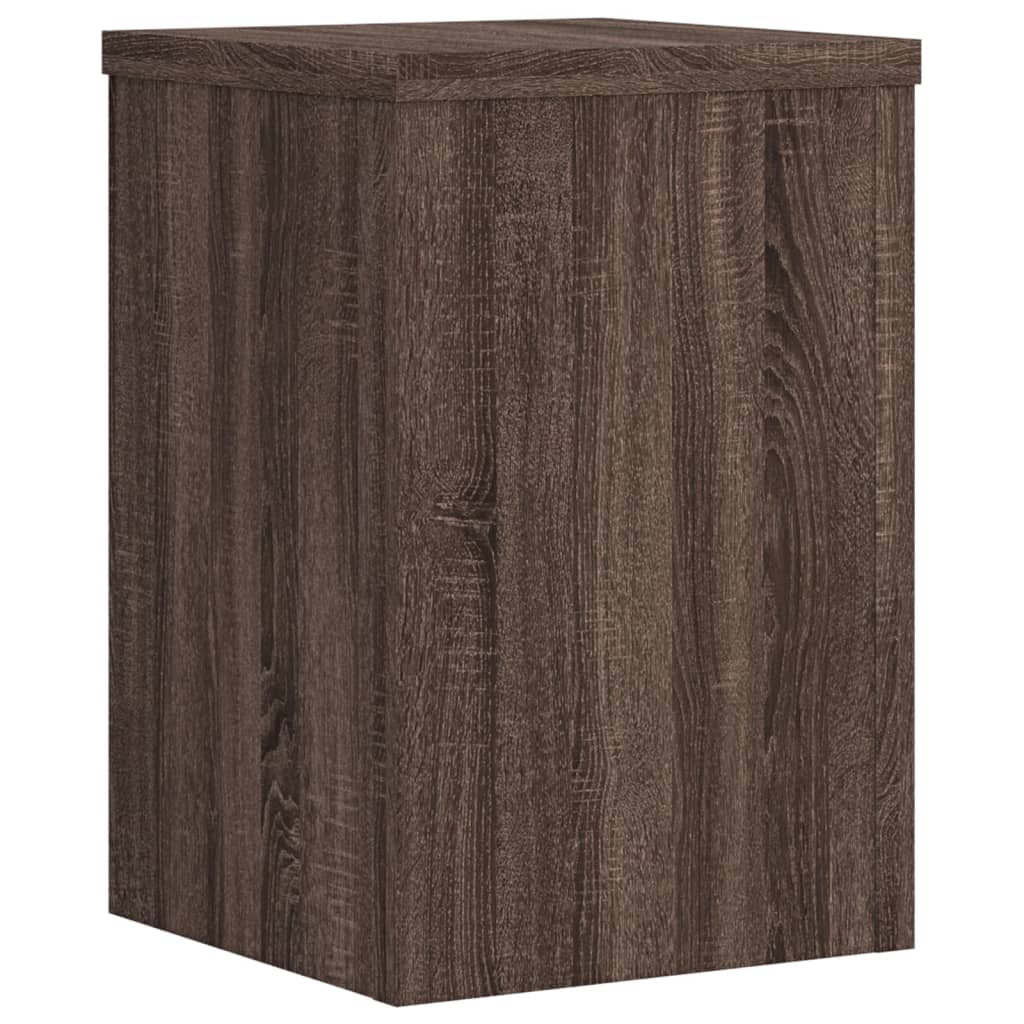 Plantestativer 2 Stk Brun Eik 20X20X30 Cm Konstruert Tre