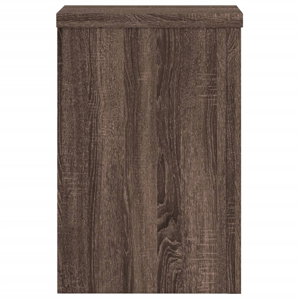 Plantestativer 2 Stk Brun Eik 20X20X30 Cm Konstruert Tre